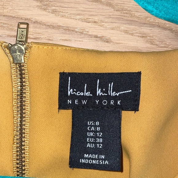 Size 8 Nicole Miller Mustard Dress - Picture 2 of 3